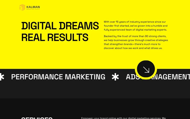KALMAN Marketing Agency homepage