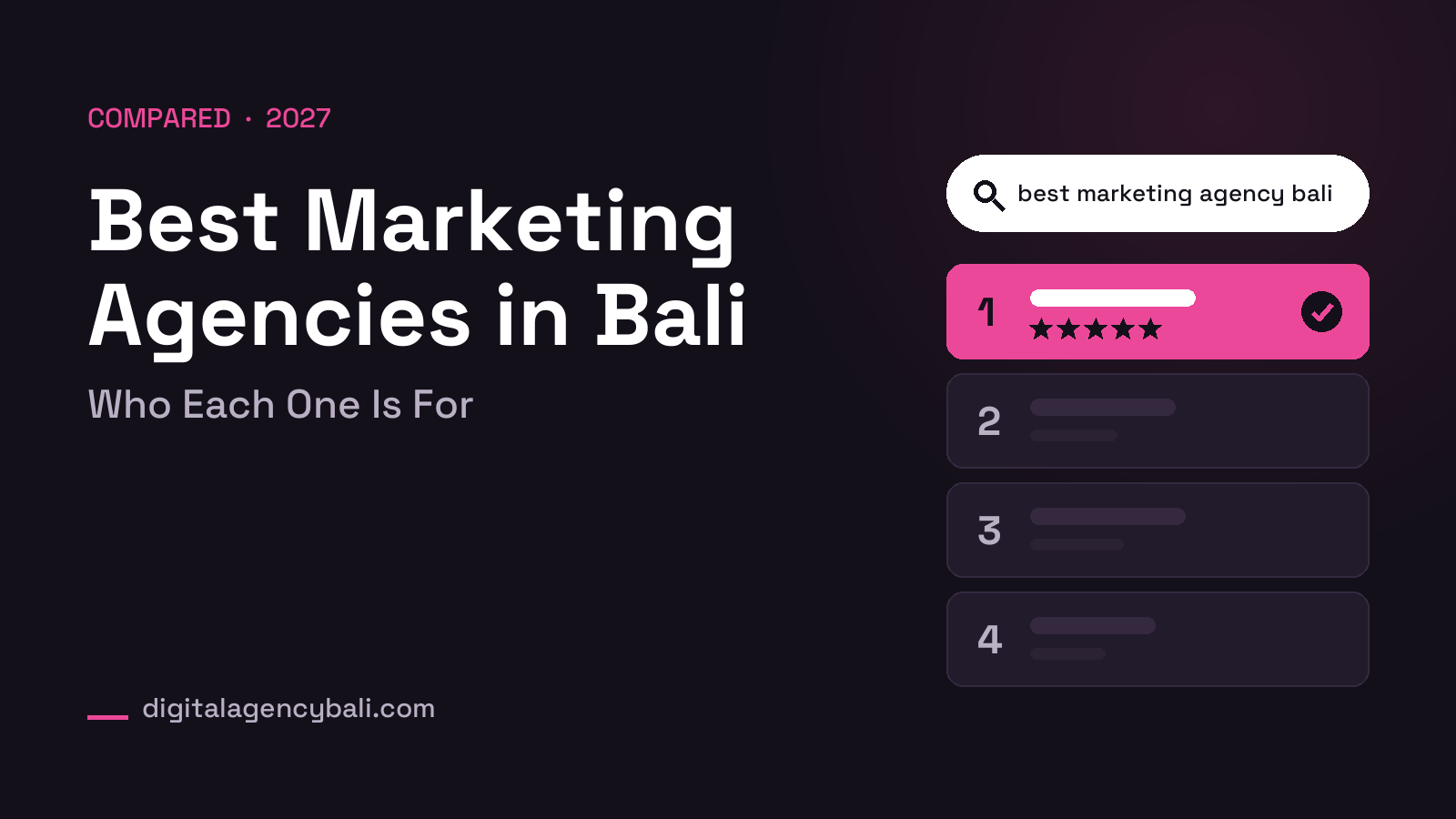 Best Marketing Agencies in Bali for 2027: Who Each Is For