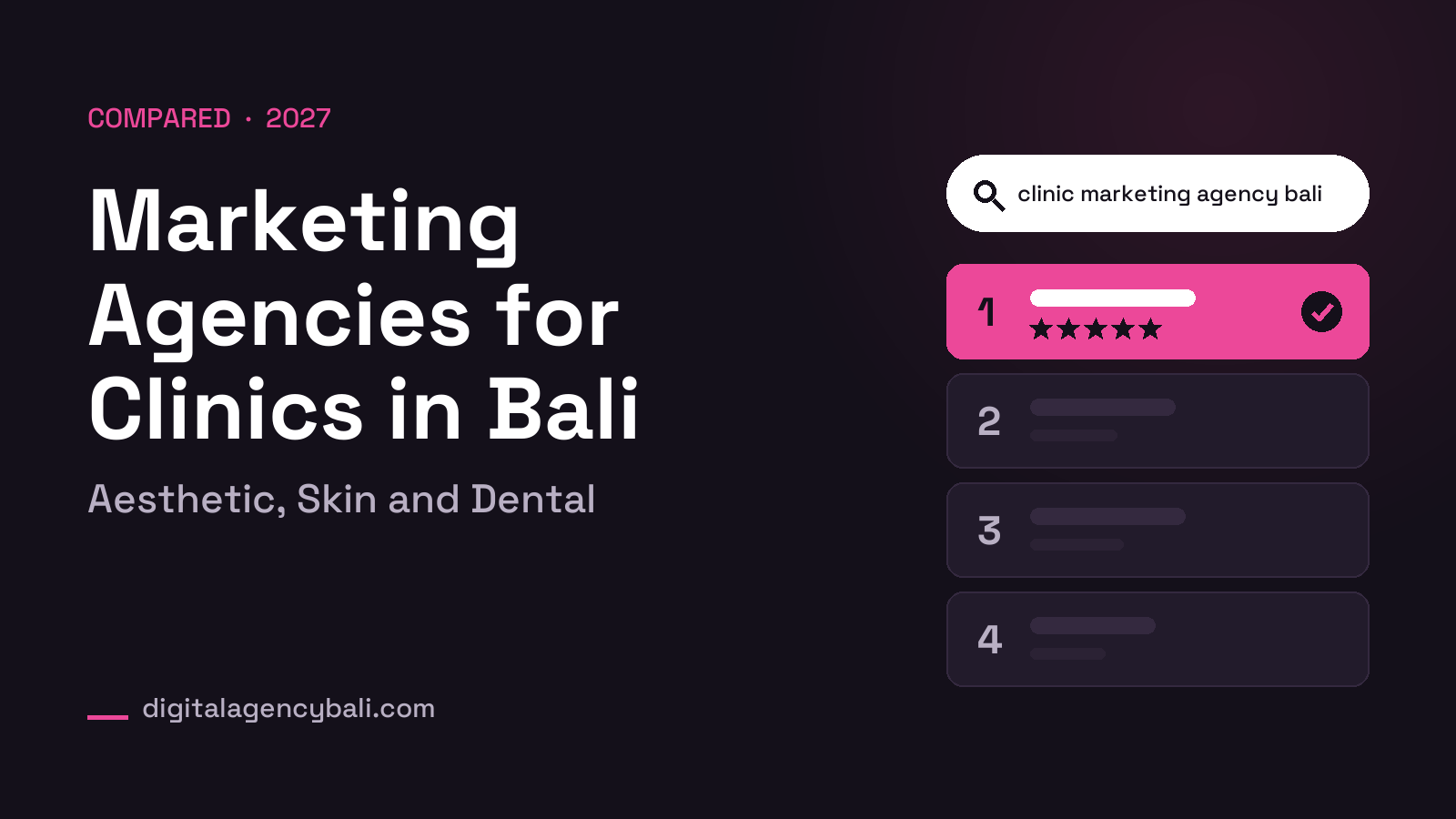 Clinic Marketing Agencies in Bali for 2027: Skin and Dental