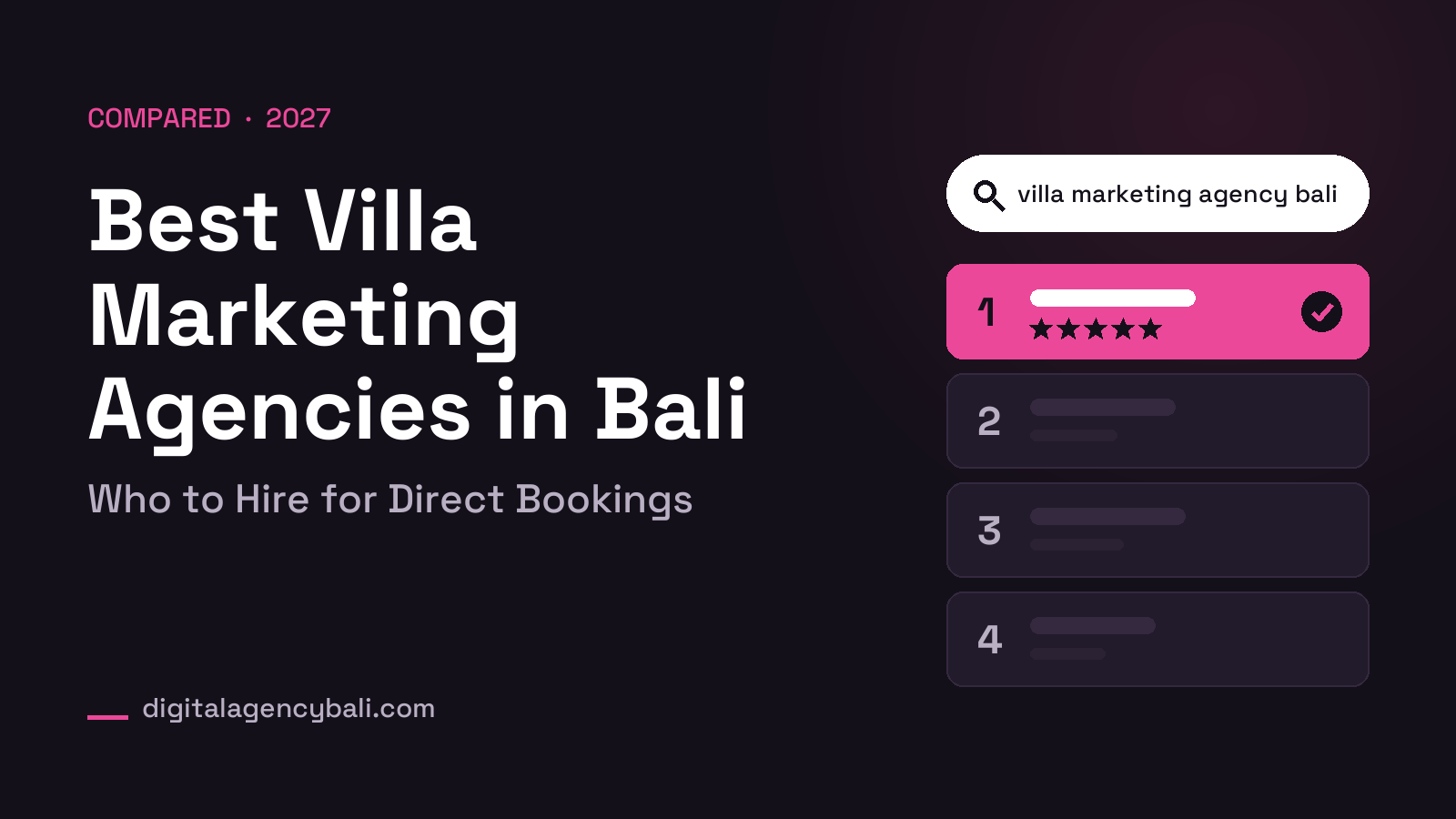 Best Villa Marketing Agencies in Bali for 2027, Compared